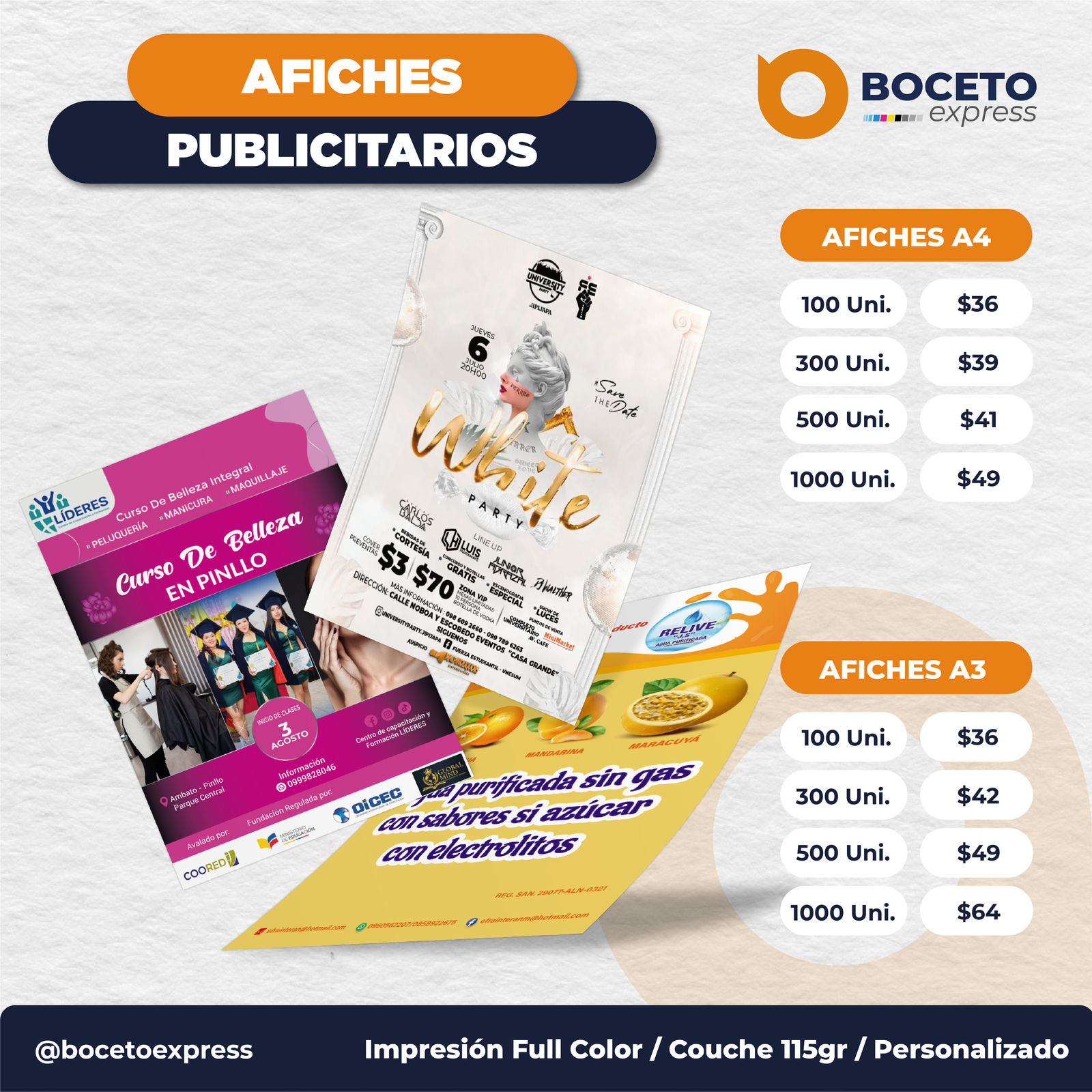 Afiches en papel couché